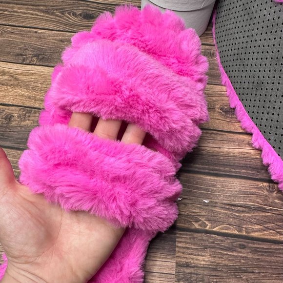 NWT Northeast Outfitters Cozy Cabin Fuzzy Slide Slipper Women's Size 4-6 (Pink) - Picture 3 of 9